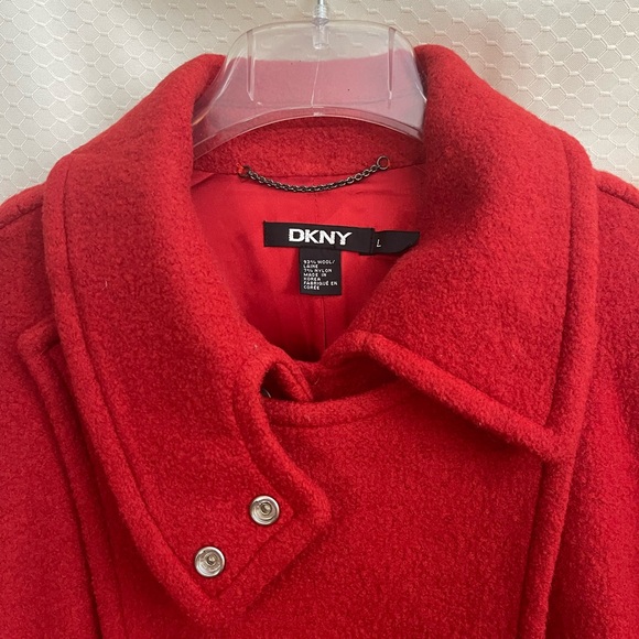 DKNY red wool coat - Picture 2 of 13